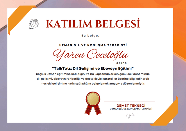 Çocuklarda Artikülasyon Bozuklukları Sertifikası