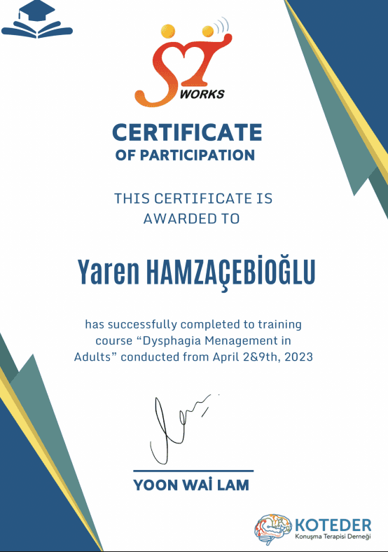 Yutma Bozuklukları Değerlendirme Sertifikası